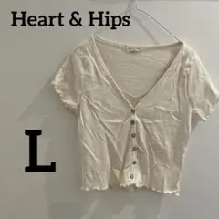 Heart & Hips【L】半袖カーディガン　オフホワイト　はおり