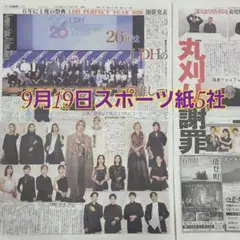 匿名配送！送料込み！ 9月19日 朝刊　 スポーツ紙全5社