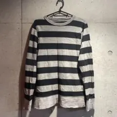 00s NUMBER NINE ボーダー柄 エルボーパッチ 長袖カットソーのサムネイル