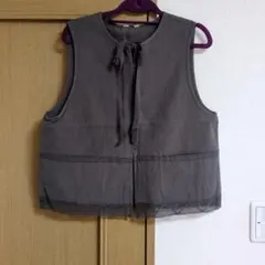 サマンサモスモス　レース付きリボン開きベスト