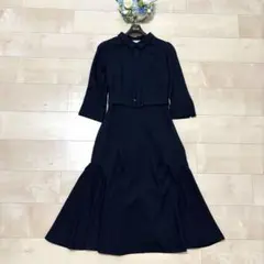 美品✨️CELFORD シャツワンピース ネイビー ベルト付き 36 S