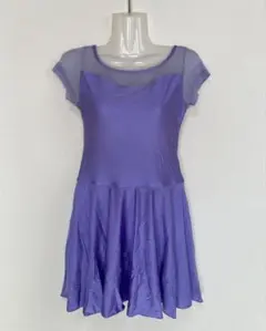 MOUNTAINEER パープルレオタード フレアスカート付き