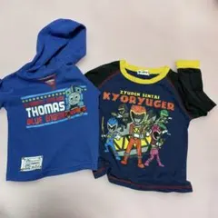 トーマス＆キョウリュウジャー Tシャツ 2枚セット 100cmトーマスは95