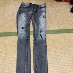 mnml ダメージ加工 スキニーデニムパンツ ブラック - メルカリ