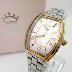 【箱付き】稼働品 ヴィーナスティアラ ピンク文字盤 レディース腕時計 シルバー