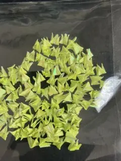 ホログラムミニチュア折り鶴100羽　黄緑色