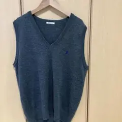 トンボ★ウール混Vネックセーター★グレー★Lサイズ