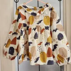 manina カラフルドット柄長袖シャツ 130