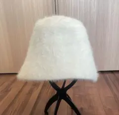 オフホワイト バケットハット ファー風素材