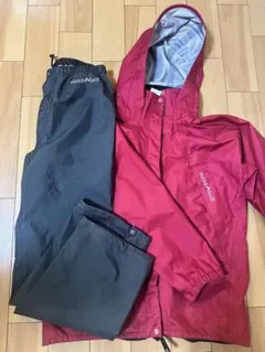 は*ょ様 mont-bell レインスーツ レディースM 赤・グレー