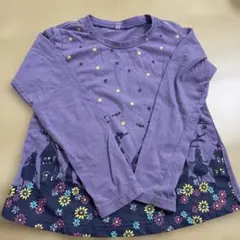 長袖シャツ 130サイズ 紫色 星と花柄