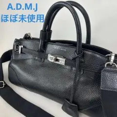 A.D.M.J. 新品！タグ付き、人気のブラック！レザー ハンドバッグ A.D.M.J. 新品！タグ付き、人気のブラック！レザー ハンドバッグ