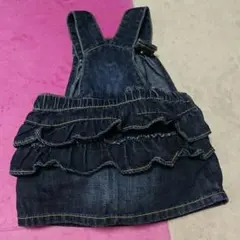 フリルが可愛い！デニム ジャンパースカート 80