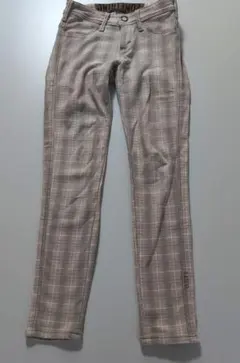 SOMETHING チェック柄 スリムフィットパンツ
