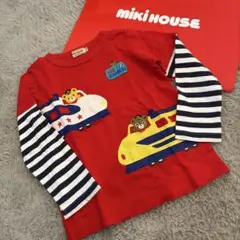 Miki House 赤ストライプ 長袖カットソー