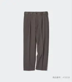 UNIQLO タックワイドパンツ／チドリ サイズL