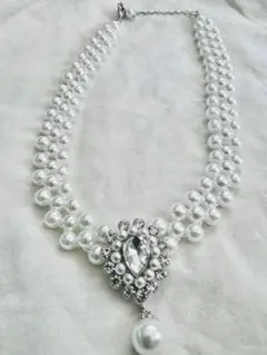 パールクリスタルネックレス