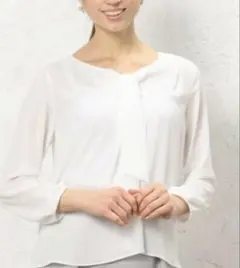 green label relaxing ボウタイ ブラウス オフホワイト