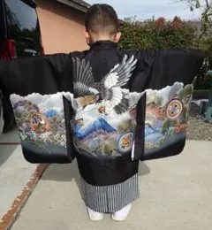 七五三*5歳*5才*五歳*着物*黒*男の子*羽織袴セット*美品*フルセット