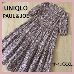 美品！！＊ユニクロ　ポール＆ジョー：サイズXXL：お花柄の半袖ワンピース＊