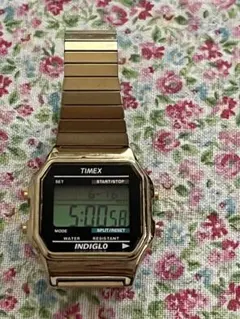 TIMEX タイメックス インディゴ　デジタル腕時計　ゴールド