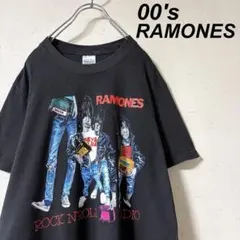 古着 00's ラモーンズ ロックンロールレディオ Tシャツ 黒