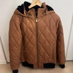 ILL'S キルティングダウン　レザージャケット L ブラウン　キムタク風