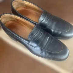 黒いレザー ローファー