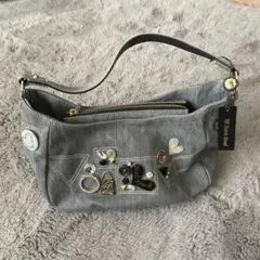 【タグ付き】think bee! デニムハンドバッグ グレー