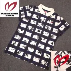 マスターバニーエディション】ロゴマーク×格子柄 花柄総柄 半袖ゴルフポロシャツL