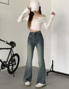 SHEIN フレアデニムパンツ XSのサムネイル