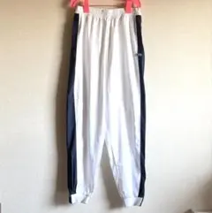 FILA ホワイト/ネイビー サイドジッパーパンツ