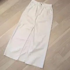 ZARA ホワイトデニム ロングスカート スリット入り　Sサイズのサムネイル