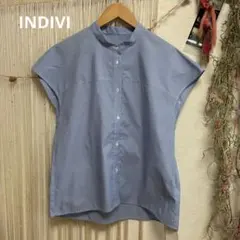 INDIVI ピンストライプブラウス タグ付き未使用のサムネイル