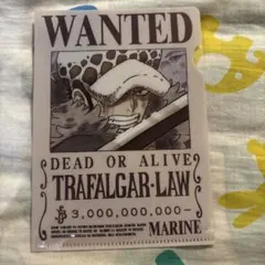 「ワンピース」 麦わらストア 手配書ミニクリアファイル　ロー　非売品