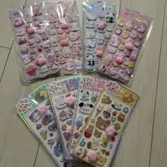 おしりぷにぷに立体シール4枚　肉球シール4枚