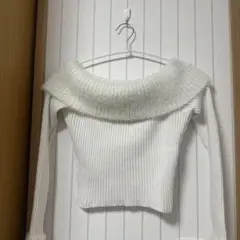 GYDA ホワイト ニットセーター F