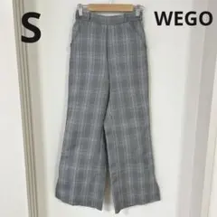 【1040】WEGO チェックワイドパンツ　S