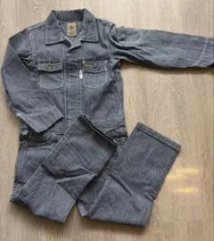 美品 GRACE ENGINEERS ストライプオーバーオール 120