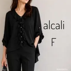 alcali アルカリ フリルブラウス ブラック フリーサイズ　シアーのサムネイル