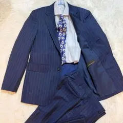 ビジネススーツ セット　高島屋オーダー　ゆったり　美品　ネイビーストライプ 2026年最新】高島屋 スーツの人気アイテム - メルカリ