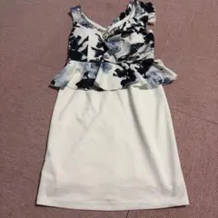花柄ペプラム ミニドレス キャバドレス