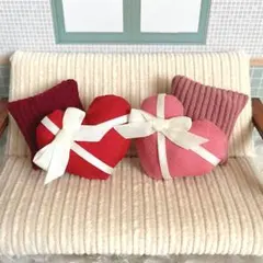 ハンドメイド☆ミニチュア　ハートのクッションセット