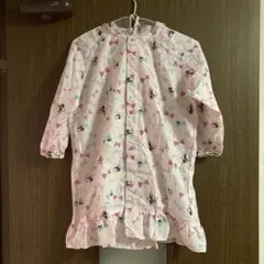キッズ用フード付きレインコート ピンク