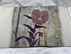 花柄 名古屋帯 アイボリー系　太鼓柄　used