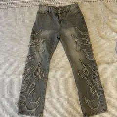 archive 似 デザインダメージデニムdenimpants y2k