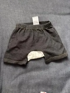 ウサギ刺繍 ダークグレー ハーフパンツ 80cm