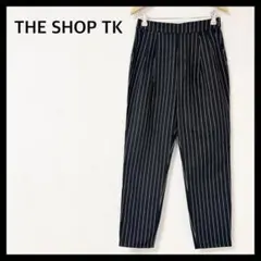 【未使用に近い】ザショップティーケー テーパードパンツ ストライプ ブラック M