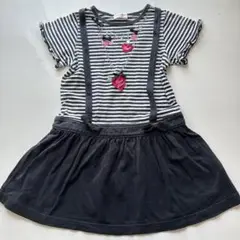 mezzo piano 半袖ワンピース 130cm ストライプ
