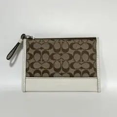 【極美品】COACH シグネチャー コインケース キーリング付 ブラウン